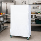 Thumbnail image #2 for Quantum CC186063WNV Wire Cart Cover, 400 Denier White Nylon, Velcro Flap, 18 x 60 x 63 Inches