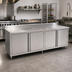 Thumbnail image #2 for John Boos 108 x 30-Inch Enclosed Base Stainless Steel Work Table with Hinged Doors, 14-Gauge Top, and 5-Inch Backsplash
