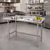 Thumbnail image #2 for Advance Tabco 108-Inch x 36-Inch 14-Gauge 304 Stainless Steel Open Base Work Table with 1-1/2-Inch Rear Splash