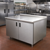 Thumbnail image #2 for Advance Tabco Enclosed Stainless Steel Work Table, 108 x 36 Inches, Cabinet Base, 14-Gauge 304 Top, Hinged Doors, 1-1/2-Inch Rear Up-Turn