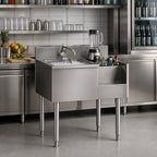 Thumbnail image #2 for Eagle Group 1800 Series BM50-18L Underbar Ice Bin/Cocktail Station with Blender Recess, 75-lb Ice Capacity, Stainless Steel, 50 x 20 Inches