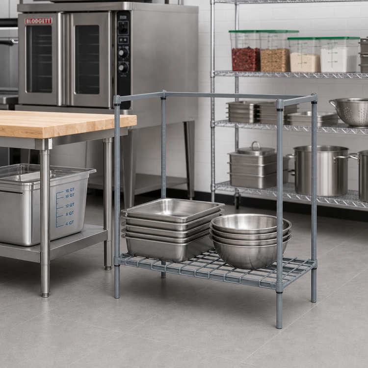 Product image #2 for Quantum Modular Wire Dunnage Rack, 24 x 24 x 34 Inch, Gray Epoxy Antimicrobial Finish