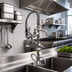 Thumbnail image #2 for Mini Dual-Pantry Deck-Mount Pre-Rinse Faucet with 8-Inch Swing Nozzle, Low-Flow Spray Valve and Vacuum Breaker