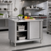 Thumbnail image #2 for 48 Inch x 24 Inch Stainless Steel Enclosed Work Table Cabinet with Sliding Doors and Shelf