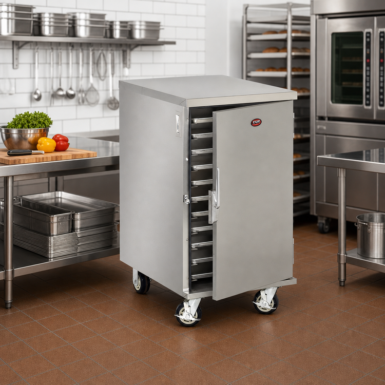 Product image #2 for Insulated Non-Heated Enclosed Transport Cabinet, Intermediate Height, Single Door, 11-Slide Capacity