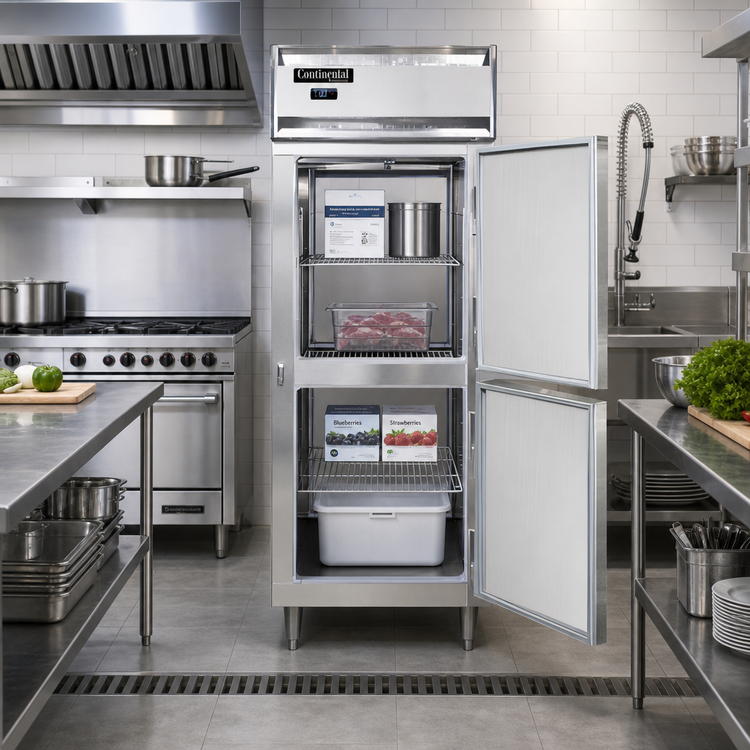 Product image #2 for Continental Refrigerator D1FENSAPTHD Designer Line Wide One-Section Pass-Thru Freezer with Half-Height Solid Doors