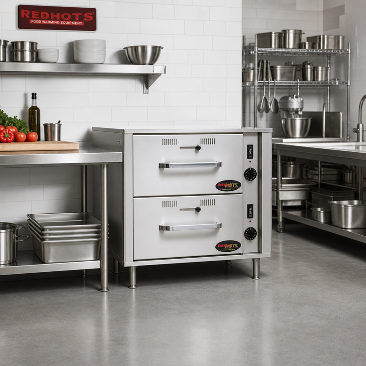 Product image #2 for Eagle RedHots Freestanding Narrow-Width 2-Drawer Warming Drawer, 240V
