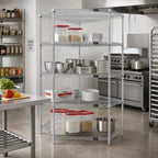 Thumbnail image #2 for Quantum WR74-2442CRNC-5 42 x 24 in Chrome Wire Shelving Starter Kit, 5 Shelves, Stationary