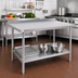 Thumbnail image #2 for 72 x 24-Inch Stainless Steel Work Table with Undershelf and 2-Inch Rear Up-Turn