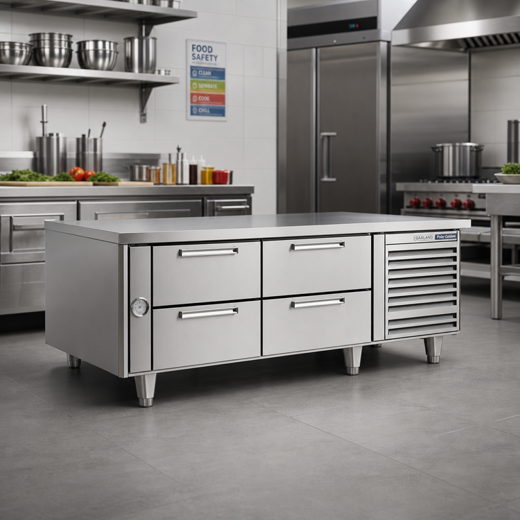 Product image #2 for Garland Polar Cuisine Low-Height Self-Contained Refrigerated Drawer Base, 54-Inch Wide, Single-Section, 2-Drawer