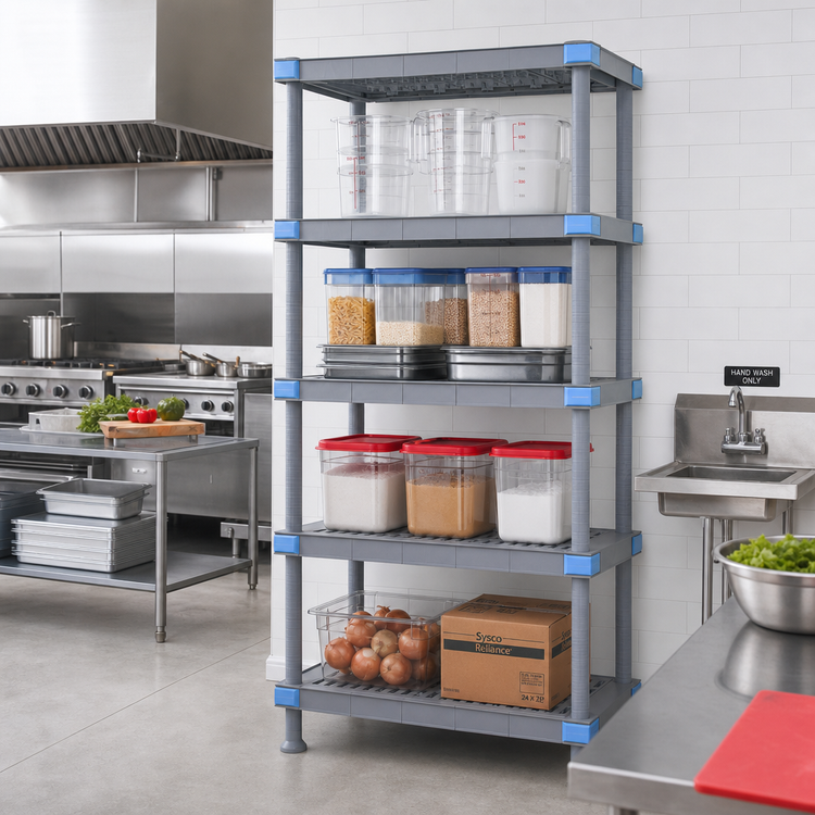 Product image #2 for Millenia 36"W x 18"D x 86"H Gray Polymer 5-Shelf Stationary Starter Shelving Unit