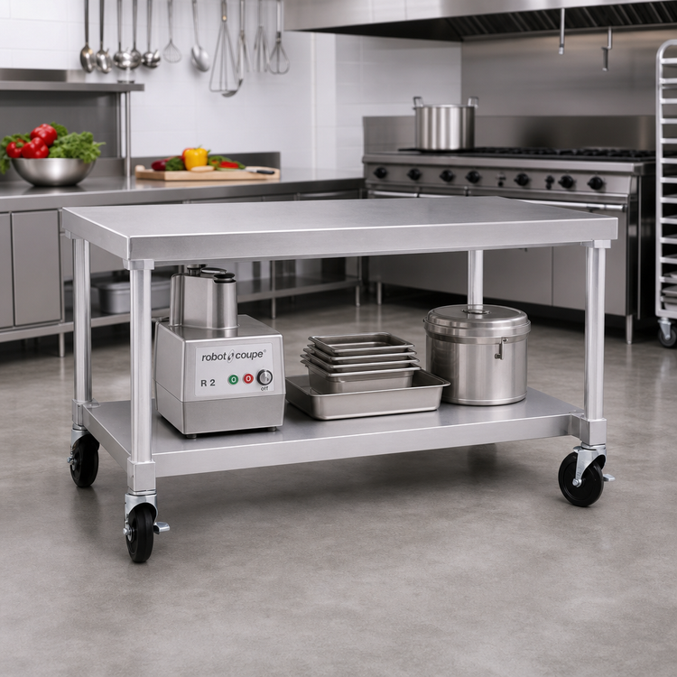 Product image #2 for New Age 72" x 30" x 24" Open-Base Standard Aluminum Equipment Stand with Removable 12-Gauge Top