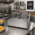 Thumbnail image #2 for Winco EFT-32 Electric Countertop Double-Well Deep Fryer, 32 lb Total Oil Capacity