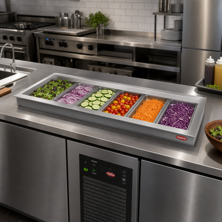 Product image #2 for Hatco Drop-In Refrigerated Cold Well, 6 Full-Size Pans, Top Mount, Remote Refrigeration