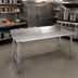 Thumbnail image #2 for Spec-Master 84-Inch x 24-Inch 14-Gauge 300 Series Stainless Steel Work Table with 4-1/2-Inch Backsplash