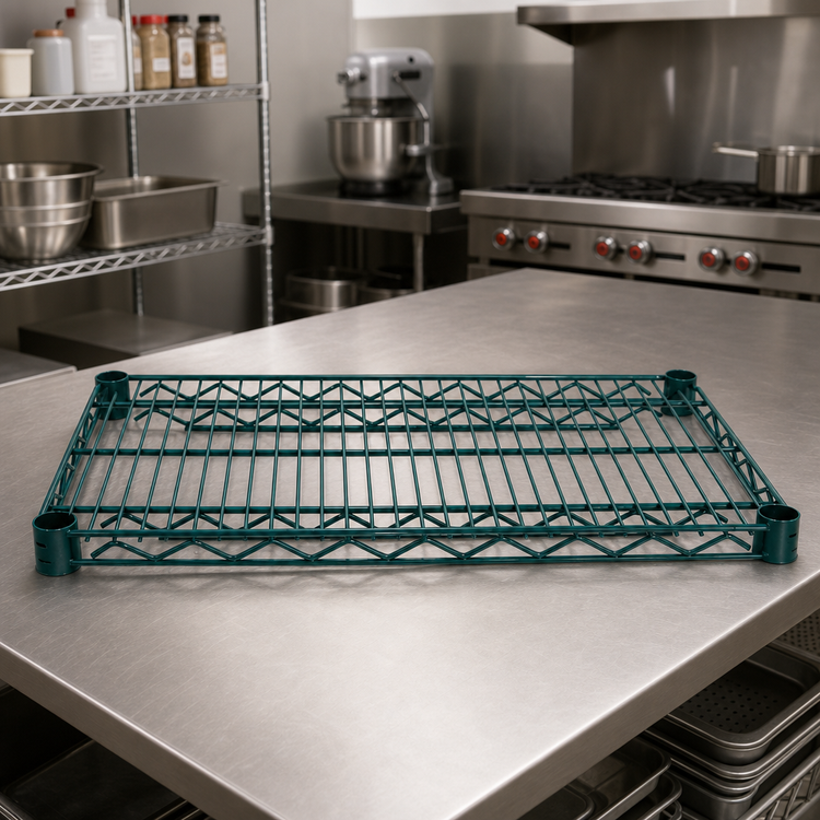 Product image #3 for Advance Tabco Special Value Heavy Duty Wire Shelf, 60 x 24 Inches, Green Epoxy Coated