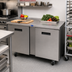 Thumbnail image #2 for Randell 48 Inch Two-Section Worktop Freezer with Doors, Stainless Steel, Rear-Mounted Self-Contained R290, 1/2 HP