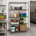 Thumbnail image #2 for Metro Super Erecta SE-244874K4-S-4 Stationary Starter Wire Shelving Unit, 48"W x 24"D x 74-1/2"H, 4 Shelves, Gray Epoxy Finish