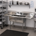 Thumbnail image #2 for BK Resources Two-Compartment Stainless Steel Sink with Left and Right Drainboards, 18 x 18 x 14-Inch Bowls