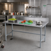 Thumbnail image #2 for Advance Tabco 120-Inch x 36-Inch 16-Gauge 304 Stainless Steel Commercial Work Table with 5-Inch Backsplash and Galvanized Open Base