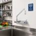 Thumbnail image #2 for T&S Brass B-1128 Wall-Mount Workboard Faucet with 12-Inch Swing/Swivel Spout, 8-Inch Centers