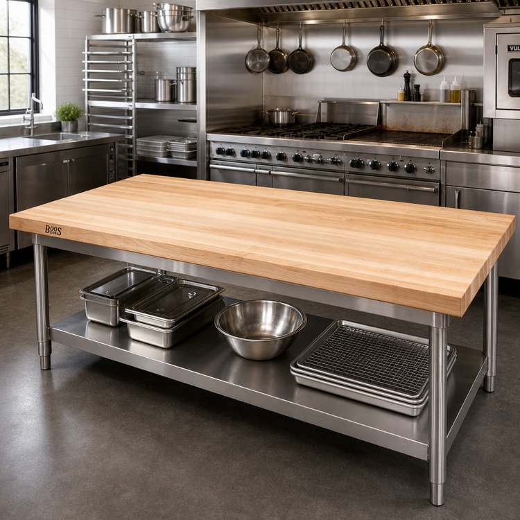 Product image #2 for John Boos Boos Block KCT10848-O Northern Hard Rock Maple Edge Grain Kitchen Countertop, 108 x 48 x 1-3/4 In., Oil Finish