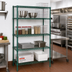 Thumbnail image #2 for Quantum 48 in. W x 24 in. D x 86 in. H Stationary Wire Shelving Starter Kit, Green Epoxy, 4 Shelves