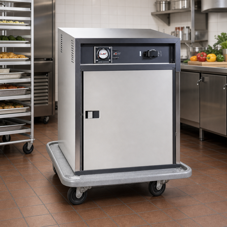 Product image #2 for Carter-Hoffmann ST188 Half-Height Heated Satellite Transport Cart with Adjustable Universal Slides