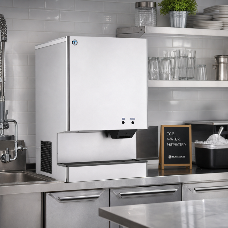 Product image #2 for Hoshizaki DCM-751BWH Countertop Cubelet Ice Maker/Water Dispenser, Water-Cooled, 115V