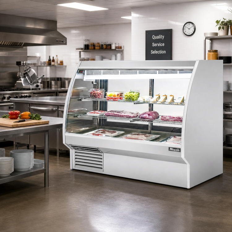 Product image #3 for Migali Competitor Series® 72-Inch Full-Service Curved Glass Refrigerated Deli Display Case, 34.5 Cu. Ft.
