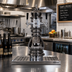 Thumbnail image #2 for Glastender Black Forest 3-Faucet Air-Cooled Countertop Draft Dispensing Tower with Mirror Finish Drain Pan