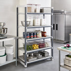 Thumbnail image #2 for Cambro Camshelving® Elements EXU183084VS5480 Stationary Polymer Shelving Starter Unit, 5 Shelves, 30"W x 18"D x 84"H, Gray