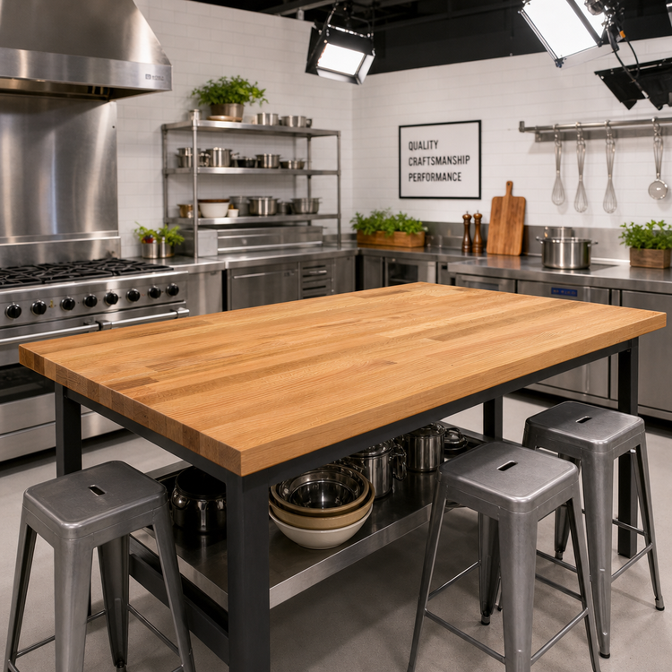 Product image #2 for Appalachian Red Oak Blended Edge Grain Island Countertop, 72 x 32 x 1-1/2 Inches, Penetrating Oil Finish