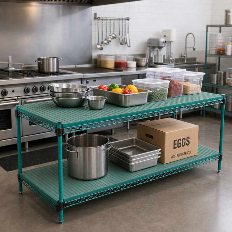Product image #2 for Eagle QuadPlus Solid Polymer Shelf Mat with Wire QuadTruss Frame, 72 x 24 Inches, Green