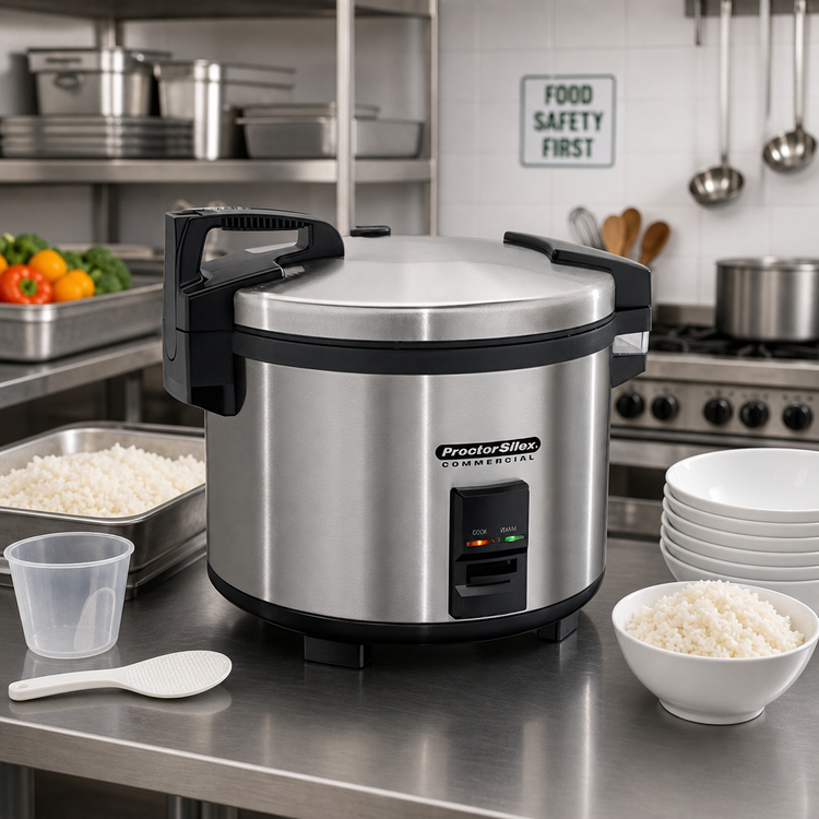 Product image #2 for Proctor-Silex Commercial Countertop Electric Rice Cooker/Warmer, 60-Cup Cooked / 30-Cup Uncooked, Stainless Steel, 120V