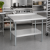 Thumbnail image #2 for John Boos Stallion Economy 48 x 18 Inch Stainless Steel Top Work Table with Galvanized Legs and Adjustable Undershelf