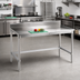 Thumbnail image #2 for New Age 72-Inch x 24-Inch Stainless Steel Top Work Table with 6-Inch Backsplash and Open Aluminum Base