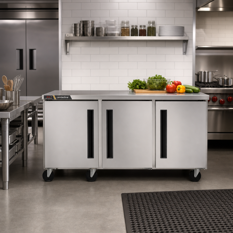 Product image #2 for Centerline by Traulsen 72-Inch Three-Section Compact Undercounter Freezer with Left-Hinged Solid Doors