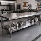 Thumbnail image #2 for John Boos SSK4-3684 84" x 36" Stainless Steel Work Table Undershelf, 14-Gauge Type 300, Satin Finish