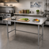 Thumbnail image #2 for Advance Tabco Premium Series 84-Inch x 30-Inch Stainless Steel Open Base Work Table with 1-1/2-Inch Rear Splash