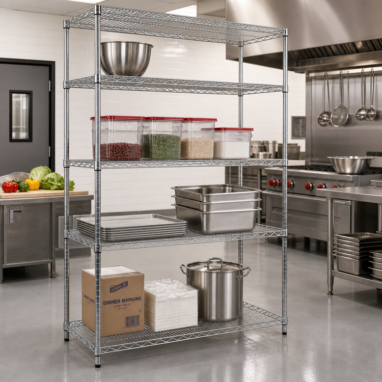 Product image #2 for Chrome Plated Wire Shelving Starter Kit with 74-Inch Posts, 18 x 48 Inch
