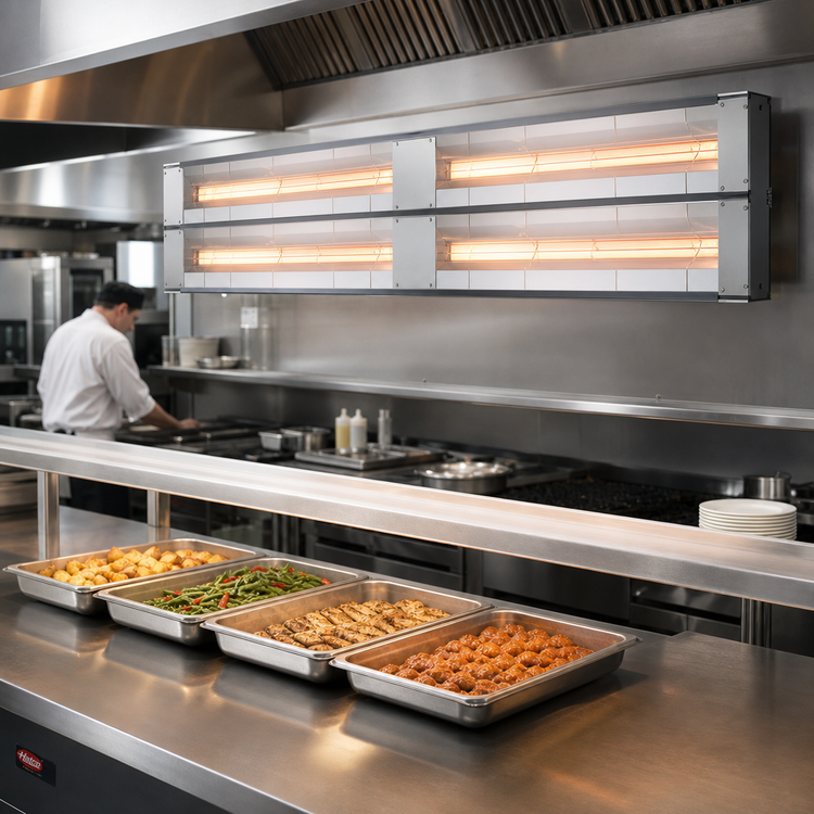 Product image #2 for Hatco Glo-Ray Max Watt Aluminum Dual Infrared Strip Heater, 96-Inch, Unlighted, 3-Inch Spacer