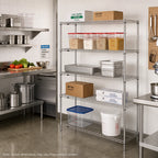 Thumbnail image #2 for Metro Super Erecta 5AN557BR 5-Shelf Wire Add-On Shelving Unit, 48"W x 24"D x 74"H, Zinc Finish