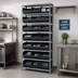 Thumbnail image #2 for Quantum Heavy Duty Stationary Wire Shelving Unit, 36 x 12 x 75 Inch, with 8 Shelves and 21 Bins