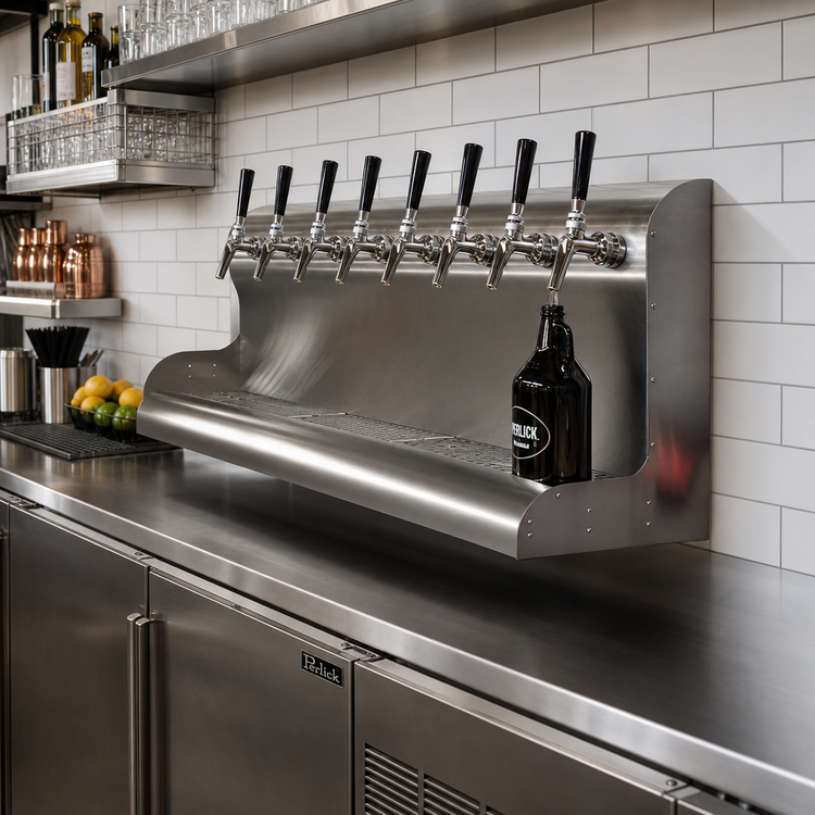 Product image #2 for Perlick 7-Faucet Modular Wall-Mount Glycol-Cooled Draft Beer Dispensing Tower, Bottom Lead-Out