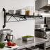 Thumbnail image #2 for Quantum Wall-Mounted Cantilever Single Shelf Unit, 48 x 12 Inch, Black Epoxy Antimicrobial Finish