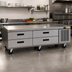 Thumbnail image #2 for Delfield Low Profile Refrigerated Equipment Stand, 80-1/4 Inch Wide, 4-Drawer, Side-Mounted Refrigeration