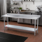 Thumbnail image #2 for Duke Manufacturing 316-24108-2R 108-Inch x 24-Inch Underbar Work Table with 1-1/8-Inch Straight Riser and Galvanized Undershelf