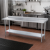 Thumbnail image #2 for Duke 108-Inch x 24-Inch Underbar Work Table with 1-1/8-Inch Straight Riser and Galvanized Undershelf