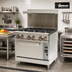 Thumbnail image #2 for Omcan 36-Inch Commercial Natural Gas Range with 6 Open Burners and 1 Convection Oven